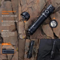 Wurkkos TD04 Flashlight 21700 Rechargeable Dual-Mode Tactical Flashlight USB-C Interface 3000 Lm Everyday Carry with Tail Switch