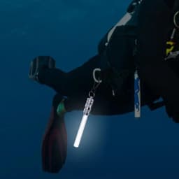 Scuba Diving Flashlight Waterproof Underwater Light With Clip 2 Modes LED Light Stick Dive Light Constant On And Flashing 50hrs