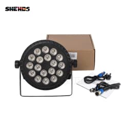 SHEHDS 8PCS LED Flat Par 18x12W RGBW/18x18W RGBWA+UV 6in1 Lighting Aluminum Alloy DJ Disco Stage Ball Christmas Decoration