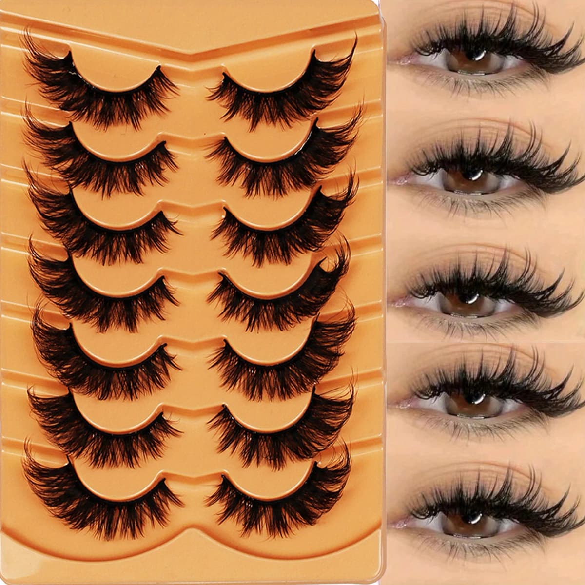 3Boxes(21Pairs) Cat Eye Lashes, Eye End Lengthening, Slender Curling Fluffy False Eyelashes