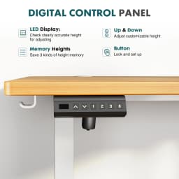 JHK Electric Adjustable Height Standing Computer Desk Ergonomic Sit Stand Up Down Computer Table Workstation For Home Office