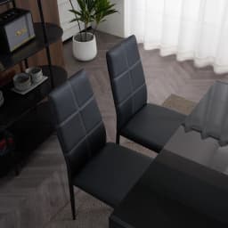 L Super Stable 4-Pieces Black Dining Chairs Texture High Backrest Dining Chairs For Dining Room