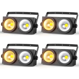 U'King 4PCS 200W COB Par Light 2x100W Blinder Lighting 2 Eyes LED 2IN1 COB Cool Warm White Lighting Party Bar DMX Stage Lighting