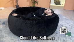 120CM×120CM×60CM, adult beanbag chair with padded beanbag inside, memory foam chair, soft flannel washable cover, ideal reading seat for bedrooms and dorms.