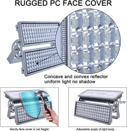 200W LED Flood Lights Outdoor Stadium Lights Outdoor LED Arena Lights 22000LM 6500K IP67 Waterproof Lighting Angle Field Lights