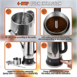 SucceBuy 12-Cup Electric Percolator Coffee Pot 304 Stainless Steel Coffee Percolator with Keep Warm Function