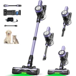 Cordless Vacuum Cleaner, 55Kpa/55Mins Vacuum Cleaners for Home, Anti-tangle Stick Vacuum with Self-Standing, Wall Mount Charging
