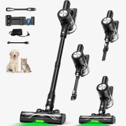 Cordless Vacuum Cleaner, 55Kpa/55Mins Vacuum Cleaners for Home, Anti-tangle Stick Vacuum with Self-Standing, Wall Mount Charging