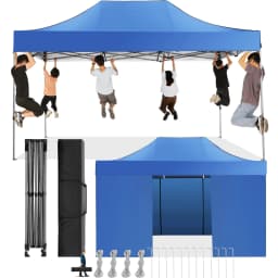 10x15 FT Pop Up Canopy Tent with Removable Sidewalls, Heavy Duty Foldable Ez Up Canopy,Frame Steel Waterproof UPF50+ Outdoor Instant Gazebo for Party Wedding Backyard Patio Event, Portable with Carry Bag & Sand Bags Windproof Commercial Shelter