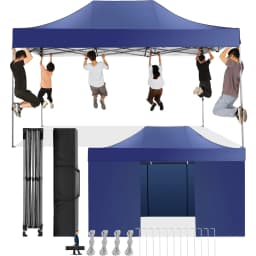 10x15 FT Pop Up Canopy Tent with Removable Sidewalls, Heavy Duty Foldable Ez Up Canopy,Frame Steel Waterproof UPF50+ Outdoor Instant Gazebo for Party Wedding Backyard Patio Event, Portable with Carry Bag & Sand Bags Windproof Commercial Shelter