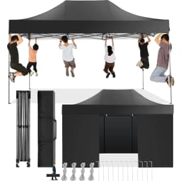 10x15 FT Pop Up Canopy Tent with Removable Sidewalls, Heavy Duty Foldable Ez Up Canopy,Frame Steel Waterproof UPF50+ Outdoor Instant Gazebo for Party Wedding Backyard Patio Event, Portable with Carry Bag & Sand Bags Windproof Commercial Shelter