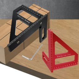 Carpenter Square -Woodworking Square Protractor Aluminum/Plastic Ruler 3D Multi Angle 45/90 Degree Layout Measuring Ruler