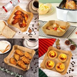16-23CM Air Fryer Disposable Baking Paper Liner Non-Stick Mat Steamer Square Round Parchment for Microwave Oven Kitchen Cookers