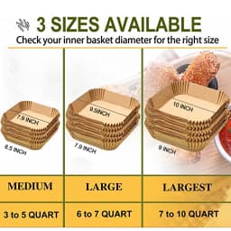 16-23CM Air Fryer Disposable Baking Paper Liner Non-Stick Mat Steamer Square Round Parchment for Microwave Oven Kitchen Cookers
