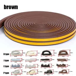 5m/10m Weather Stripping Door Seal Strip Diep Self-adhesive Draft Stopper Tape Window Insulation Noise Rubber Sealing Strip