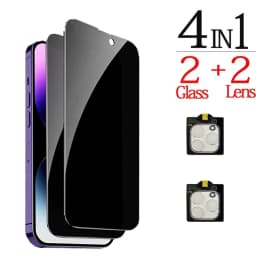 1~4PCS Anti-Spy Glass For iPhone 18 17 16 15 14 13 Pro Max Privacy Screen Protector & Camera Film For iPhone 15 12 11 Pr
