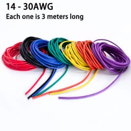 14/16/18/20/22/24/26/28/30 AWG Silicone Electric Wire 3 Meter/10ft- Soft, Flexible Tin-Copper Wire High Temperature Resistant