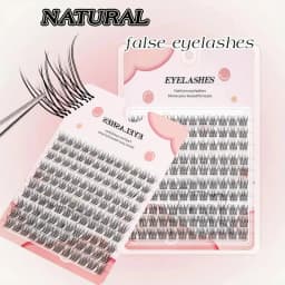 Easy-To-Apply False Eyelash Set, Thick Cartoon-Style Natural Look, Suitable for Beginners, Thick and Fluffy, Cross-Style Realistic Bundles, Suitable for Beginners, Curved Design, Reusable