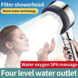 1pc Filtered Supercharged Shower Head Four-speed Adjustment With Water Seal Multi-functional Home Shower Bathroom Accessories