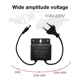 2pcs DC12V 2A EU Plug Power Adapter Waterproof Black For CCTV Security Surveillance AHD Camera Charger NVR DVR Input AC100V-240V