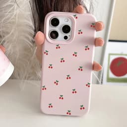 For iPhone 18 17 16 15 14 13 12 11 Pro Max Case Cute Cartoon Cherry Graphic Silicone Phone Cover For iPhone 16 Plus Soft Fundas