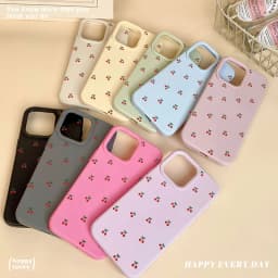 For iPhone 18 17 16 15 14 13 12 11 Pro Max Case Cute Cartoon Cherry Graphic Silicone Phone Cover For iPhone 16 Plus Soft Fundas