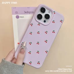 For iPhone 18 17 16 15 14 13 12 11 Pro Max Case Cute Cartoon Cherry Graphic Silicone Phone Cover For iPhone 16 Plus Soft Fundas