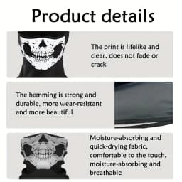 Motorcycle Balaclava Full Face Mask Skull Print Motorbike Full Face Mask Windproof Skiing Head Neck Warmer Bicycle Helmet Liner