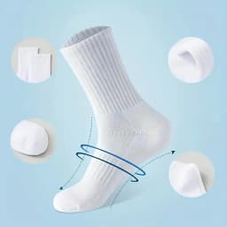 5/10/20 Pairs Neutral Solid Color Round Neck Socks Spring Summer Sweat Absorbing Breathable Comfortable All-season Sports Socks