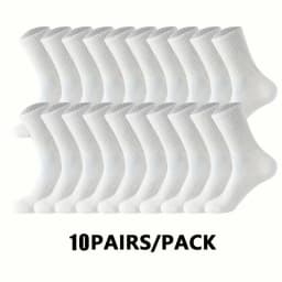 5/10/20 Pairs Neutral Solid Color Round Neck Socks Spring Summer Sweat Absorbing Breathable Comfortable All-season Sports Socks