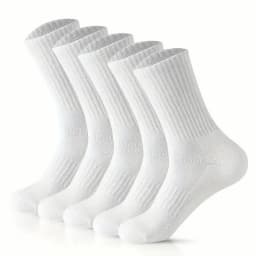 5/10/20 Pairs Neutral Solid Color Round Neck Socks Spring Summer Sweat Absorbing Breathable Comfortable All-season Sports Socks