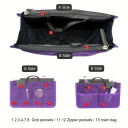 Multifunctional Bi-fold Storage Bag Double Zipper Large Capacity Storage Arrangement Makeup Toiletries Large Classification Bag