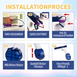 Electric Water Gun Rechargeable Automatic & Manual Spray Gun Capacity Range Up to 32 FT Range for Adults & Kids