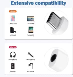 USB Type C to 3.5mm jack Audio Adapter USB C 3.5mm Aux Adapter Type C Earphone Converter For Iphone15 Samsung Xiaomi Huawei
