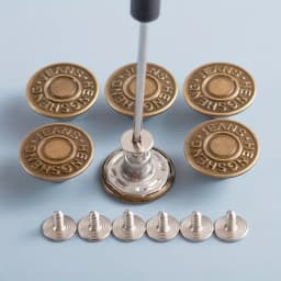 10PCS Adjustable No-Sew Bronze Jeans Buttons - Durable Metal Denim Clothes Snap Fasteners for Pants & Accessories