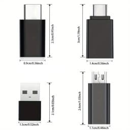 8pcs USB to USB C Adapter, USB Type C Female to USB Adapter, Micro USB to USB C Female Male Converter Connector, for Laptop Car