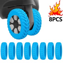 8Pcs Thicken Texture Silicone Wheels Protector Travel Luggage Caster Shoes Reduce Noise Wheels Guard Cover Luggage Accessories