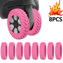 8Pcs Thicken Texture Silicone Wheels Protector Travel Luggage Caster Shoes Reduce Noise Wheels Guard Cover Luggage Accessories