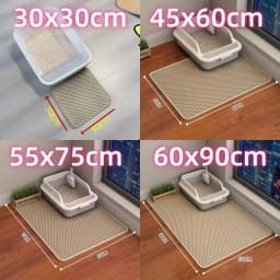 Cat Litter Mat 2-Layer Design Premium Sand Trapping Technology Waterproof Base Non-Slip Pet Floor Protector for Indoor Kittens