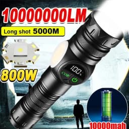 High Strong Power LED Flashlights USB Rechargeable Magnetic Tactical Torch With COB Side Light Camping Fishing Zoom Lantern