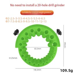 Anti-Stripping Angle Grinder Drill Bit Sharpener 2-13mm 20 Holes with Metal Thread Inserts Fit 115/125 Grinders Renew Old Bits