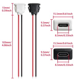 5/10pcs Type-C Female Chassis Connector USB C Female Chassis Direct Crimp Jack Female Charging Port Extension Power Cable