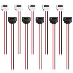 5/10pcs Type-C Female Chassis Connector USB C Female Chassis Direct Crimp Jack Female Charging Port Extension Power Cable