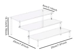 1-4 Tier Acrylic Display Stand Durable Display Rack For Cupcake Perfume Doll Transparent Trapezoidal Blind Box Storage Shelf