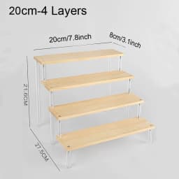 1-4 Tier Acrylic Display Stand Durable Display Rack For Cupcake Perfume Doll Transparent Trapezoidal Blind Box Storage Shelf