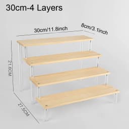 1-4 Tier Acrylic Display Stand Durable Display Rack For Cupcake Perfume Doll Transparent Trapezoidal Blind Box Storage Shelf