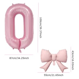 2pcs 40inch Pink Bowknot Number Foil Balloons Wedding Birthday Party Decoration Anniversary Decor Photo Props Party Supplies