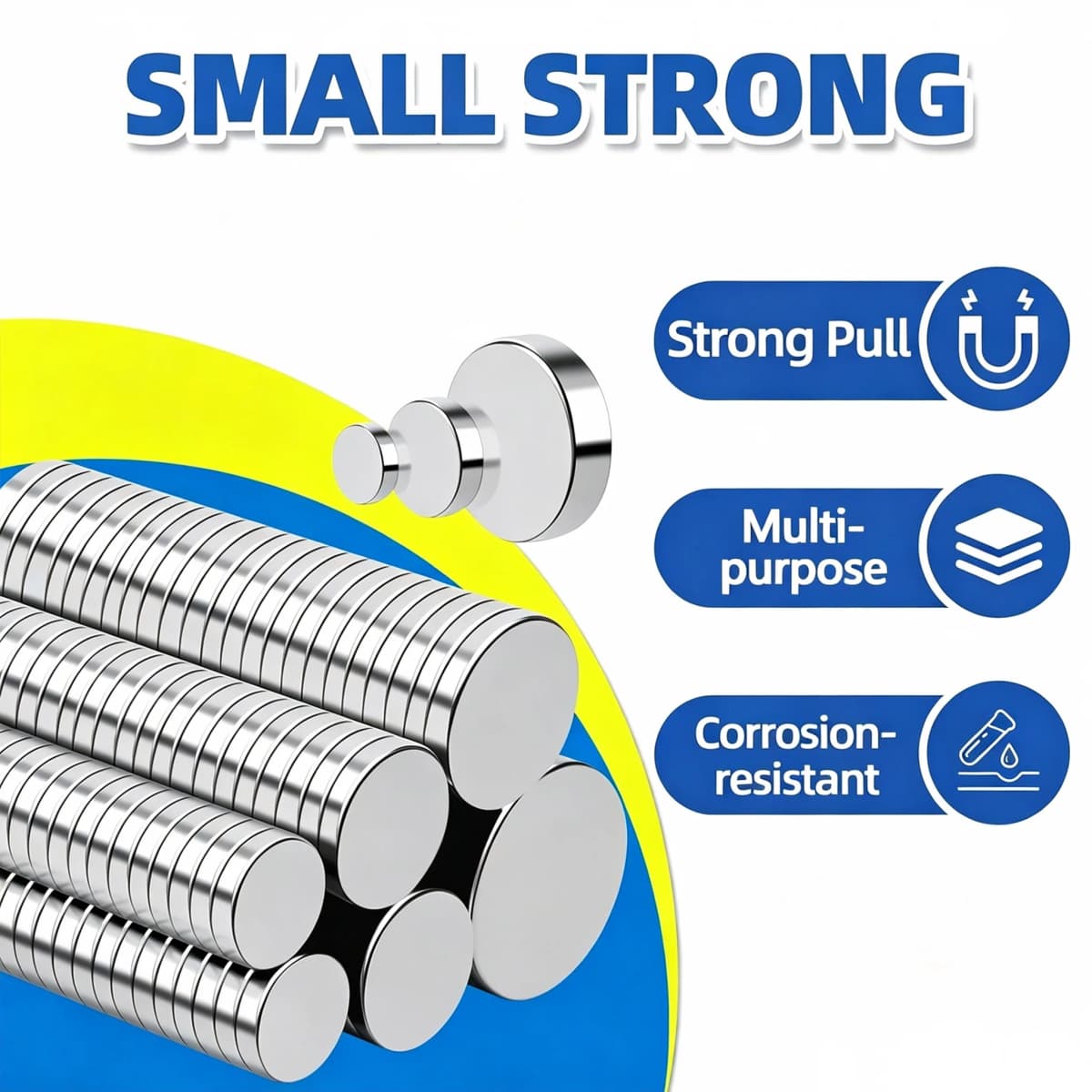 Super Powerful Magnets Strong Disc Magnets for Fridge, DIY, Building, Scientific, Craft,Refrigerator Magnet, 5x2 8x2 10x2 10x3