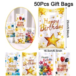 10/20/50pcs Birthday Party Candy Gift Bags Birthday Balloons Hand Bags Happy Birthday Party Decorations Adults Favors Gifts