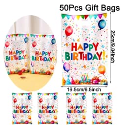10/20/50pcs Birthday Party Candy Gift Bags Birthday Balloons Hand Bags Happy Birthday Party Decorations Adults Favors Gifts